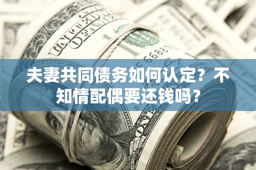 北京夫妻共同债务如何认定？不知情配偶要还钱吗？
